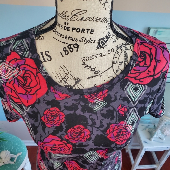 LuLaRoe Floral Rose Carly Dress - Picture 2 of 7
